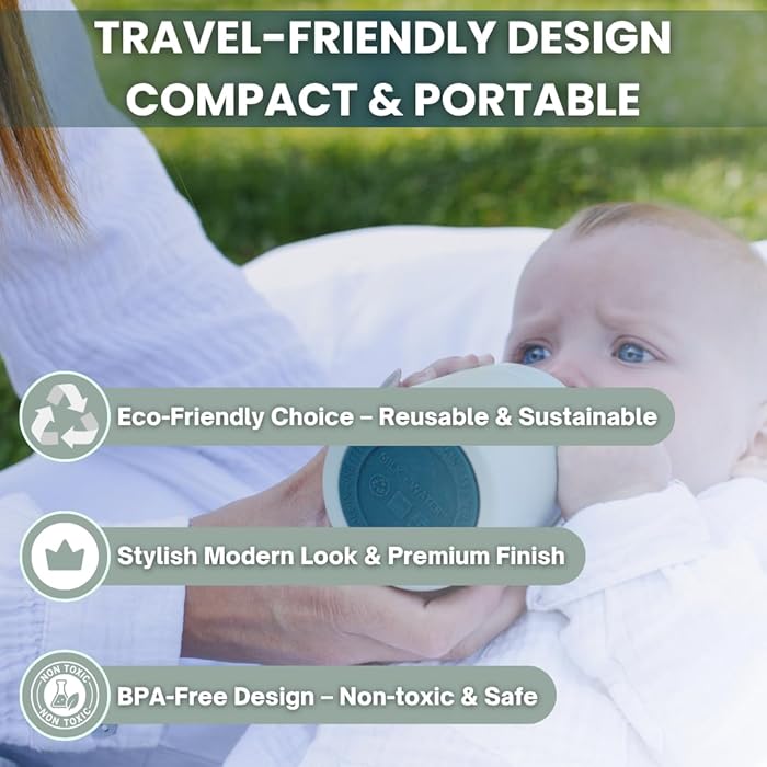 Milk & Water Medium Flow All in one Baby Bottle 9oz -Olive Green