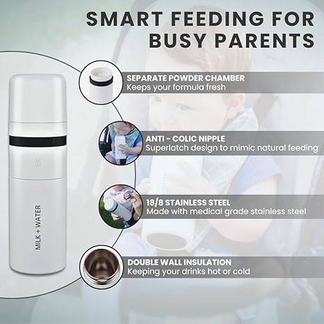 Milk & Water Fast Flow All in One Baby Bottle 9oz-Arctic White