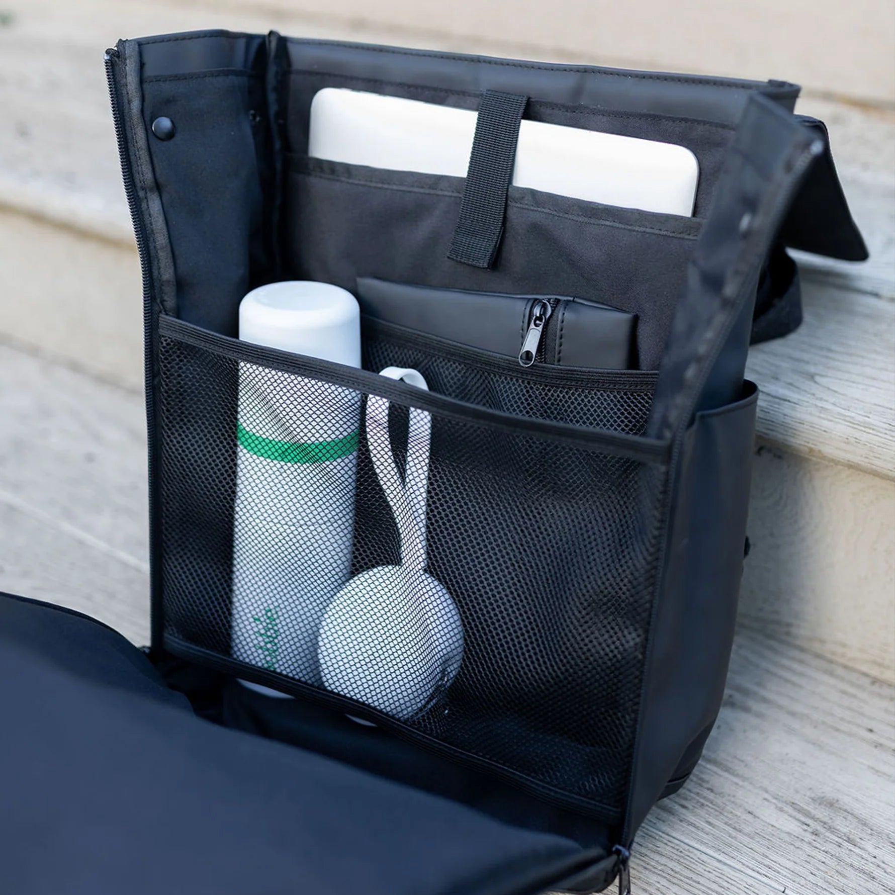 Milk & Water Billie Backpack Off Black with Changing Matt and Zip Pouch