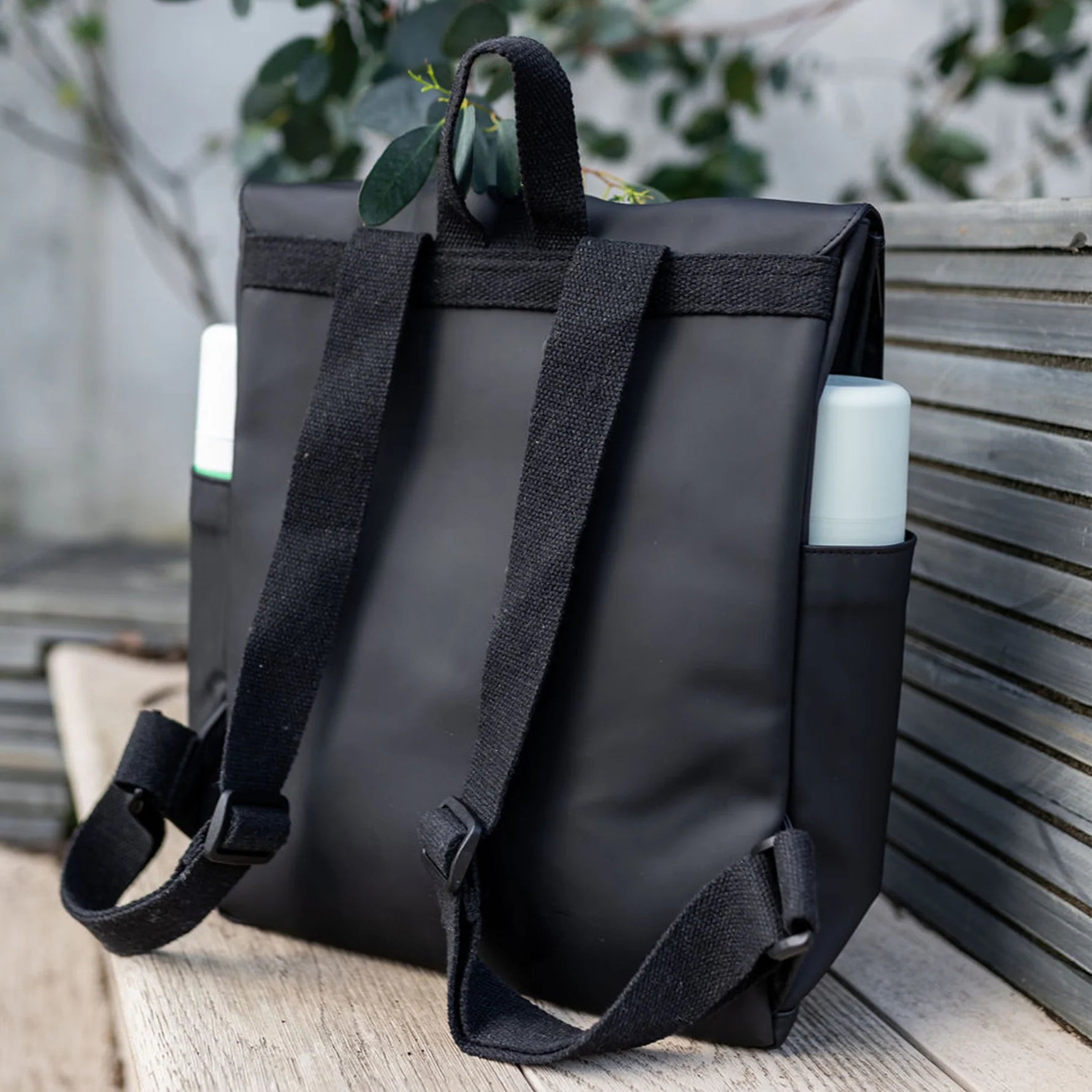 Milk & Water Billie Backpack Off Black with Changing Matt and Zip Pouch