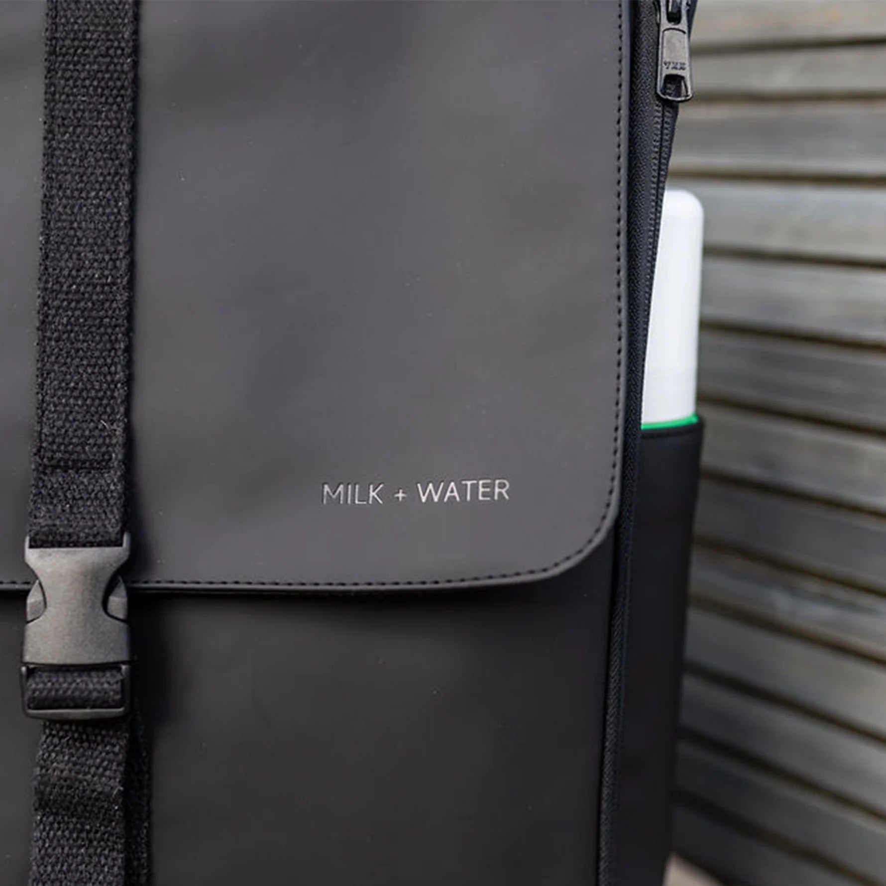 Milk & Water Billie Backpack Off Black with Changing Matt and Zip Pouch