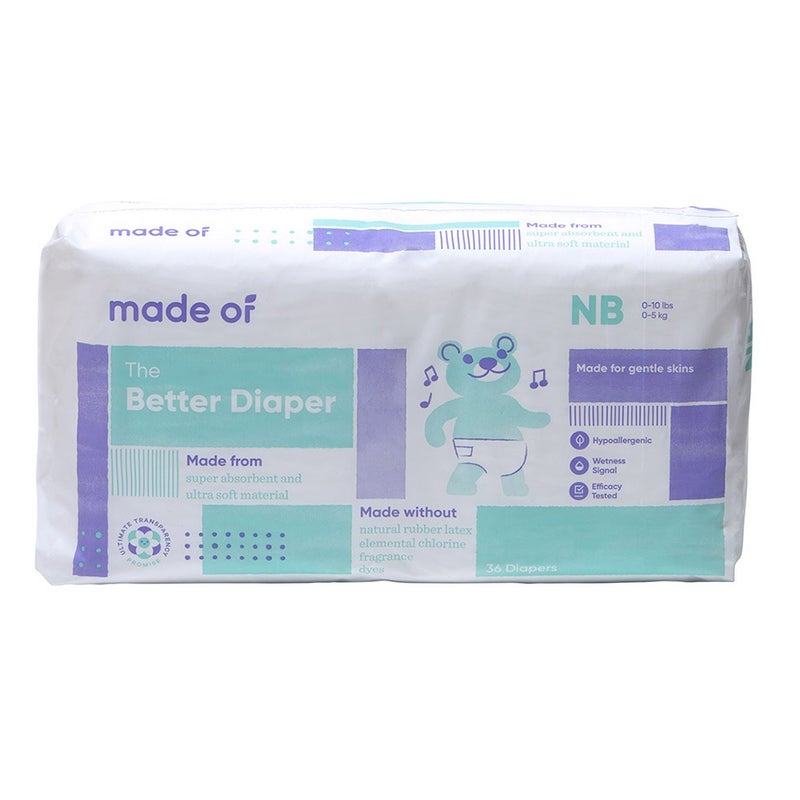 Made Of Better Baby Diaper Size New Born 36 Count Made Of Yallatoys