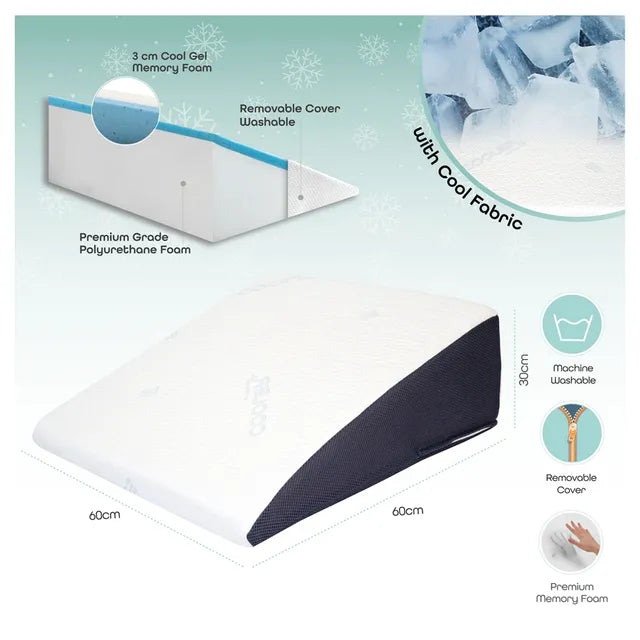 Moon Cool Wedge Pillow with Cool Memory Foam For Acid Reflux Moon Yallatoys