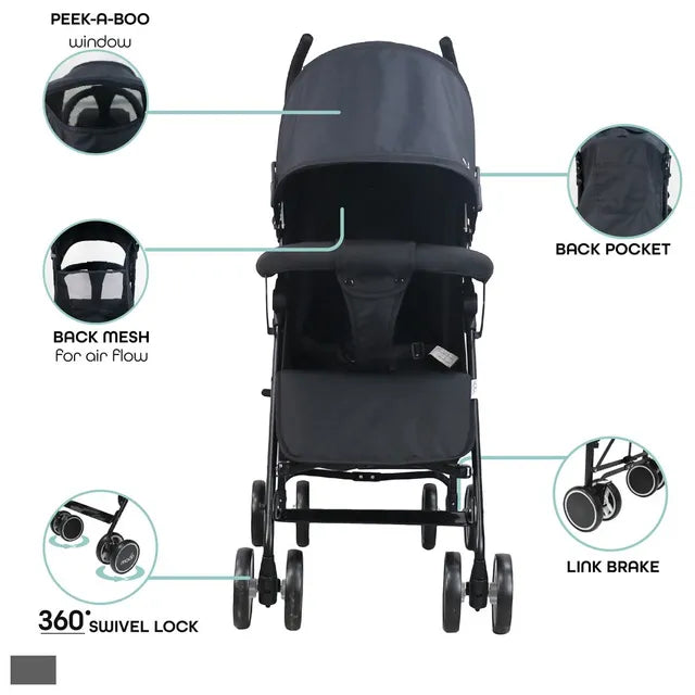 Moon Neo Plus Travel Stroller Dark Grey Moon Yallatoys