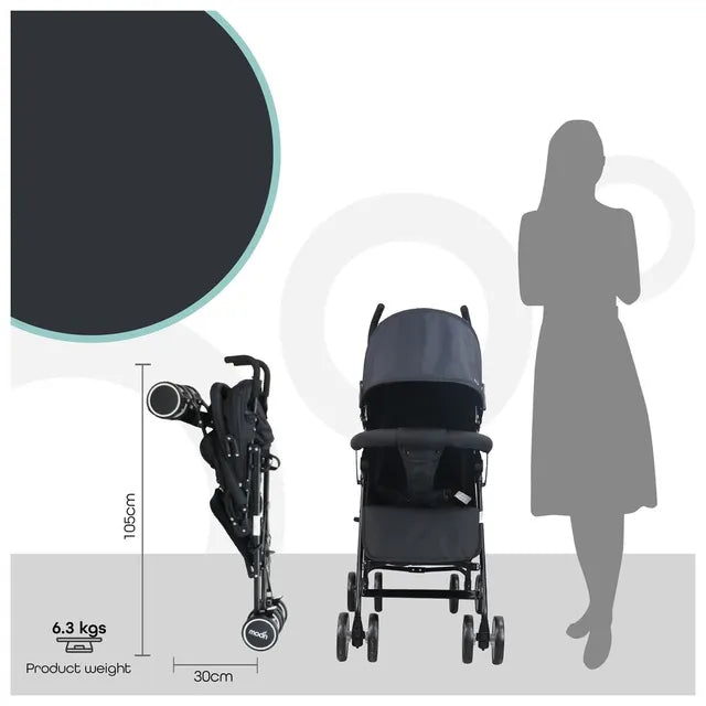 Moon Neo Plus Travel Stroller Dark Grey Moon Yallatoys