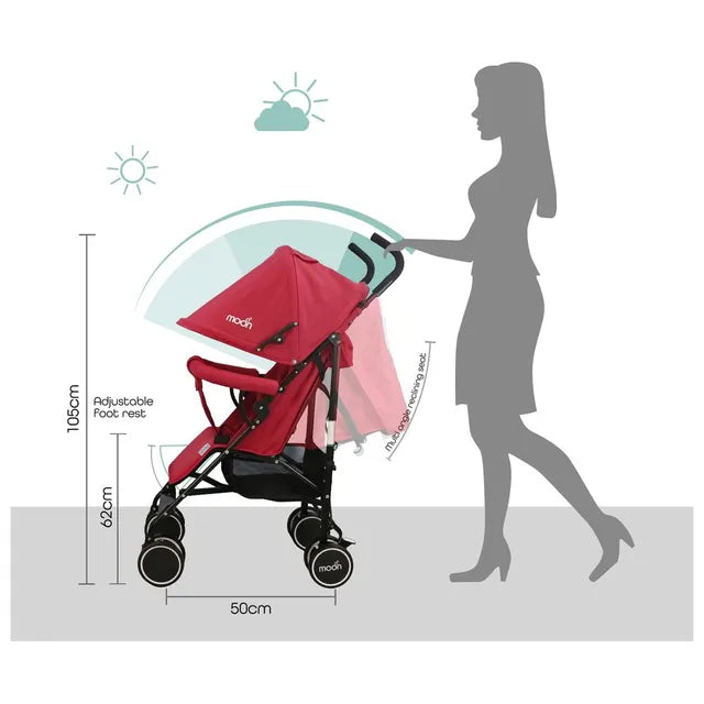 Moon Neo Plus Travel Stroller Fire Red Moon Yallatoys