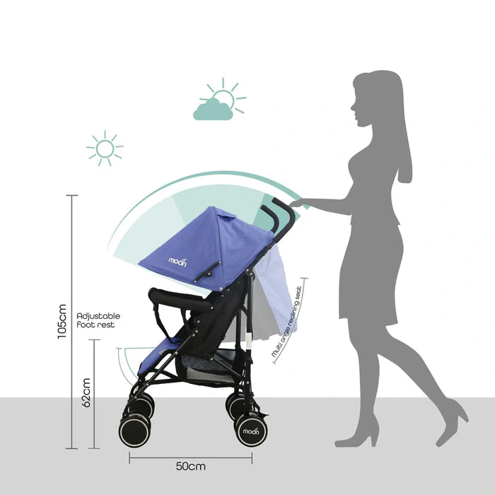 Moon Neo Plus Travel Stroller Cyan Blue Moon Yallatoys