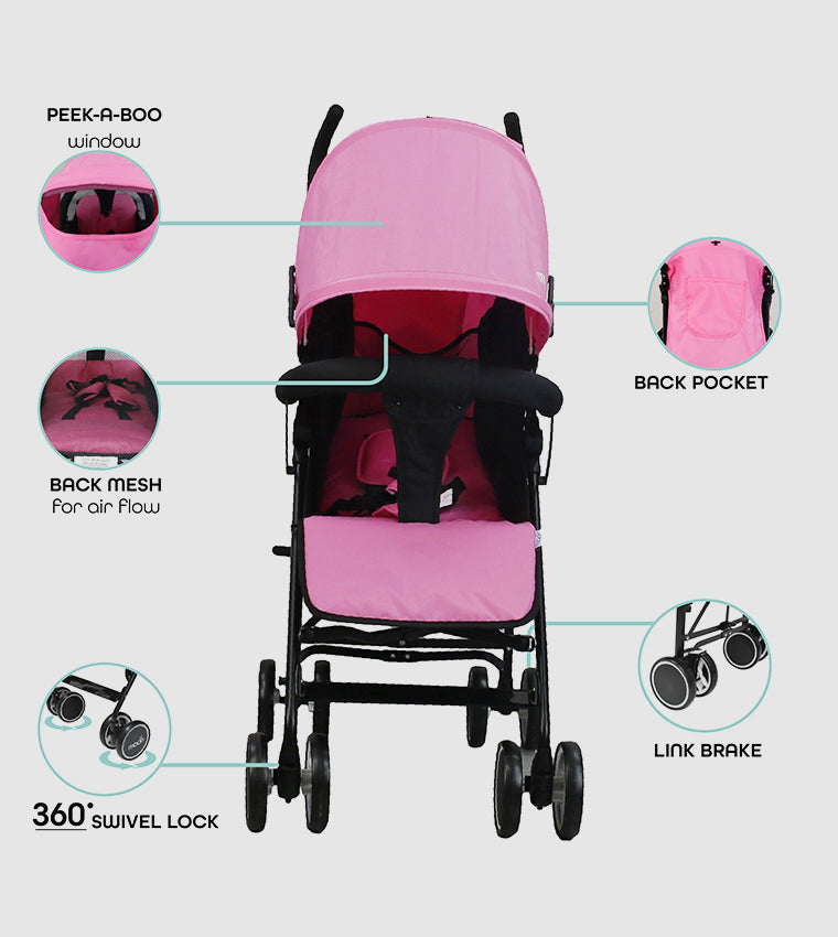 Moon Neo Plus Travel Stroller Pink Moon Yallatoys