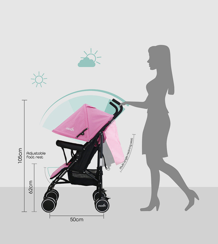 Moon Neo Plus Travel Stroller Pink Moon Yallatoys