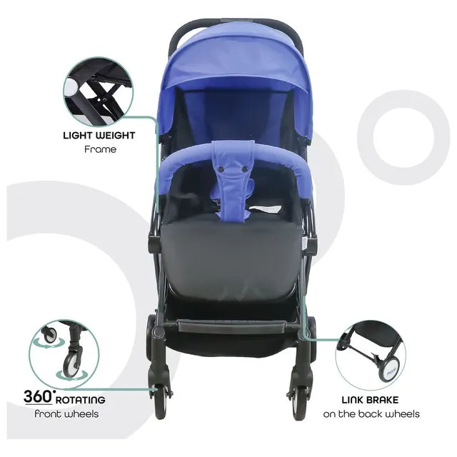 Moon Travel Lite Cabin Stroller Cyan Blue Moon Yallatoys