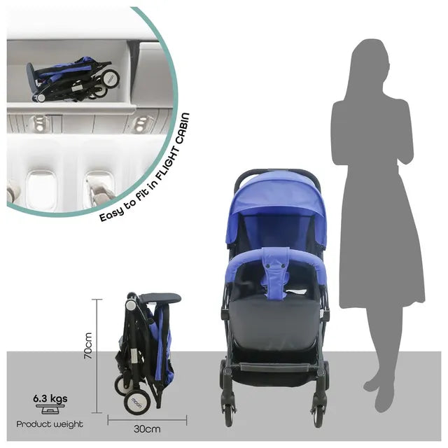 Moon Travel Lite Cabin Stroller Cyan Blue Moon Yallatoys