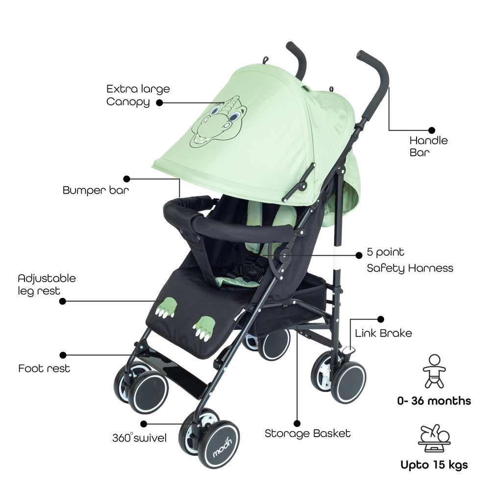 Moon Safari Ultra Light Weight Character Stroller Dino Yallamomz Yallatoys