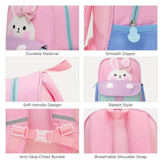 Moon Kids Backpack with Padded Straps-Bunny