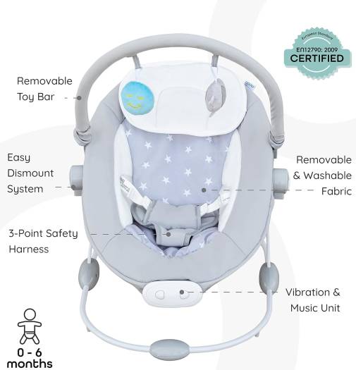 Moon Hopper Baby Bouncer  Grey Star Moon Yallatoys
