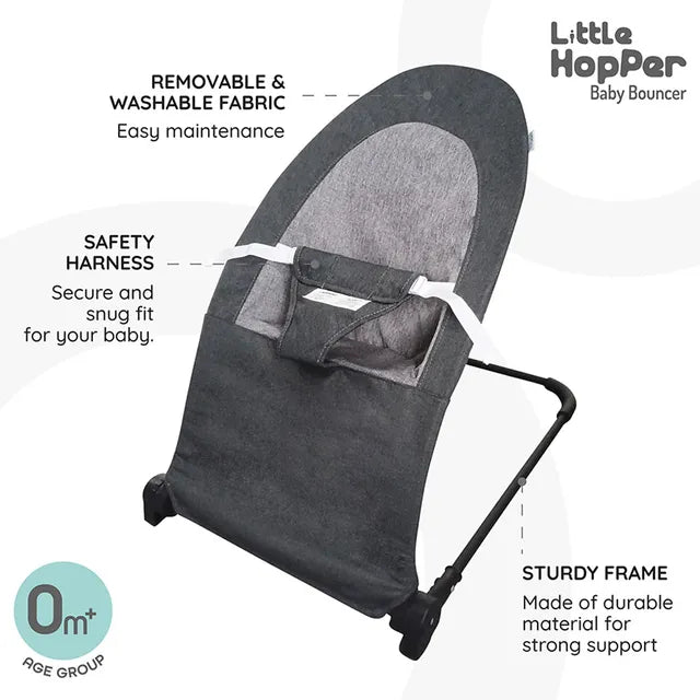 Moon Little Hopper Baby Bouncer Dark Grey Moon Yallatoys