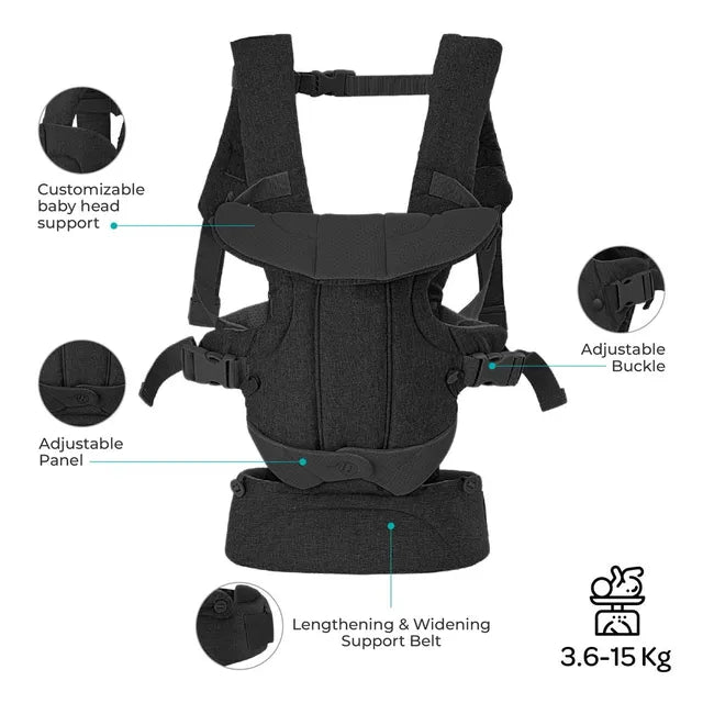 Moon Karygo 4 In-1Baby Carrier Black Moon Yallatoys
