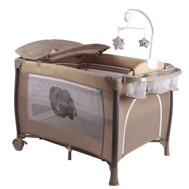 Moon Joypod Playpen With Changing Table & Wheels Beige Moon Yallatoys
