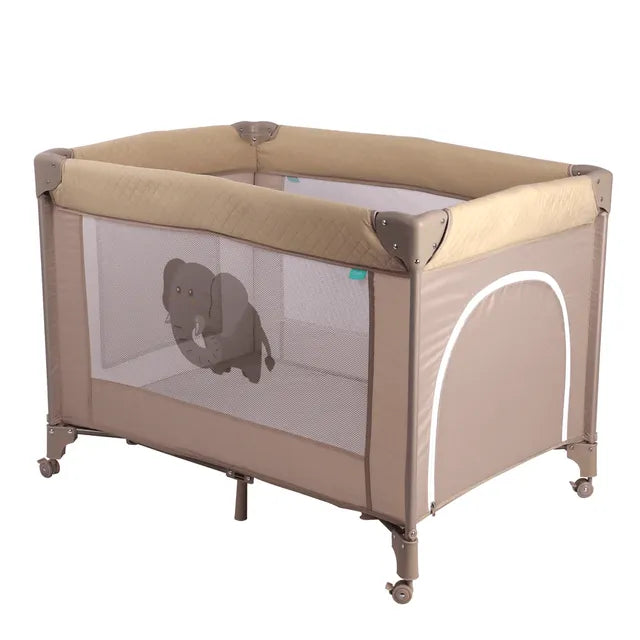 Moon Kidora Easy Fold Playpen With Wheels Beige Moon Yallatoys