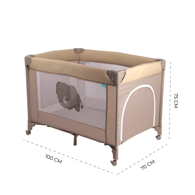 Moon Kidora Easy Fold Playpen With Wheels Beige Moon Yallatoys