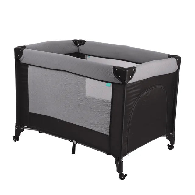 Moon Kidora Easy Fold Playpen With Wheels Black Moon Yallatoys