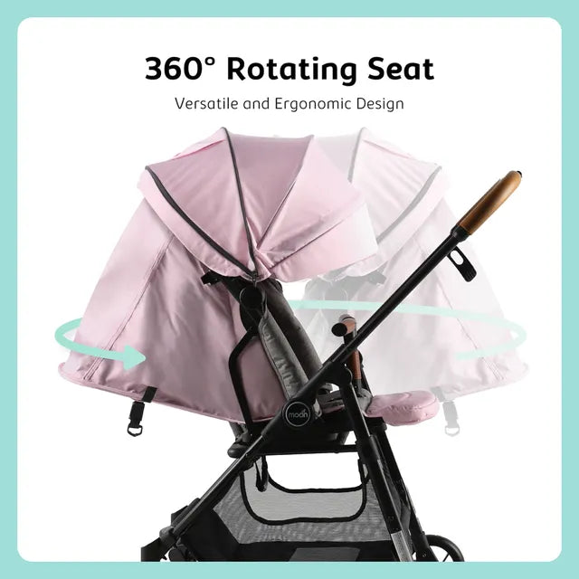 Moon Revo 360 Degree Rotable Stroller-Pink