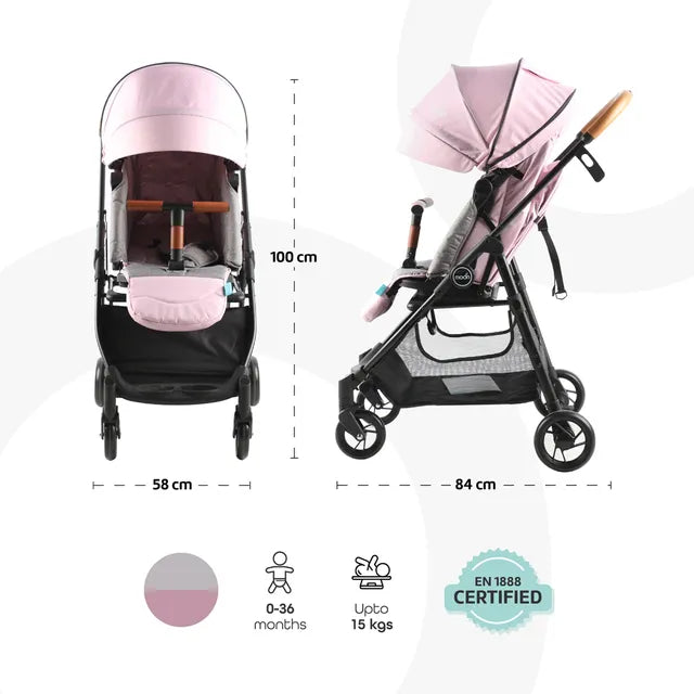 Moon Revo 360 Degree Rotable Stroller-Pink