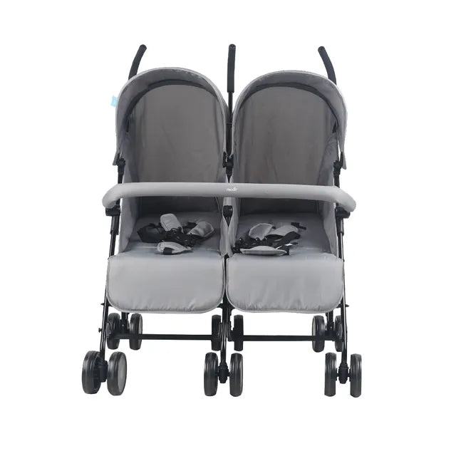 Moon Twinnzi Double Stroller Side By Side Duo Tandem Pram Grey Moon Yallatoys