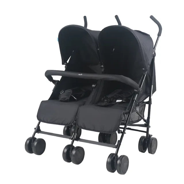 Moon Twinnzi Double Stroller Side By Side Duo Tandem Pram Black Moon Yallatoys