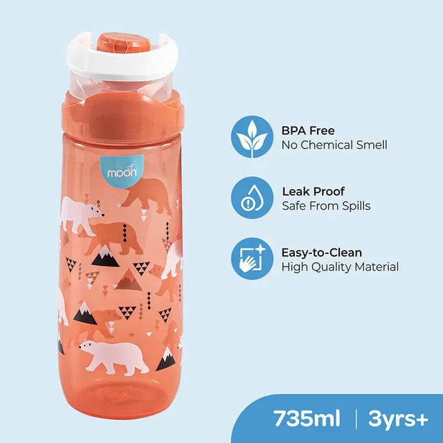 Moon Kids Water Bottle 735ml-Red