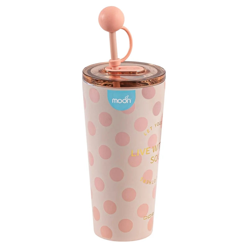 Moon Double Smoothie Cup with Straw 473ml