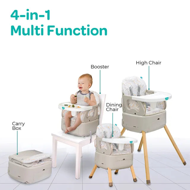 Moon Hiterite 4-In-1 Convertible Baby Highchair Beige Moon Yallatoys