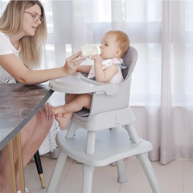 Moon 6 In 1 High Chair with Safety Harness & Belt Grey Moon Yallatoys