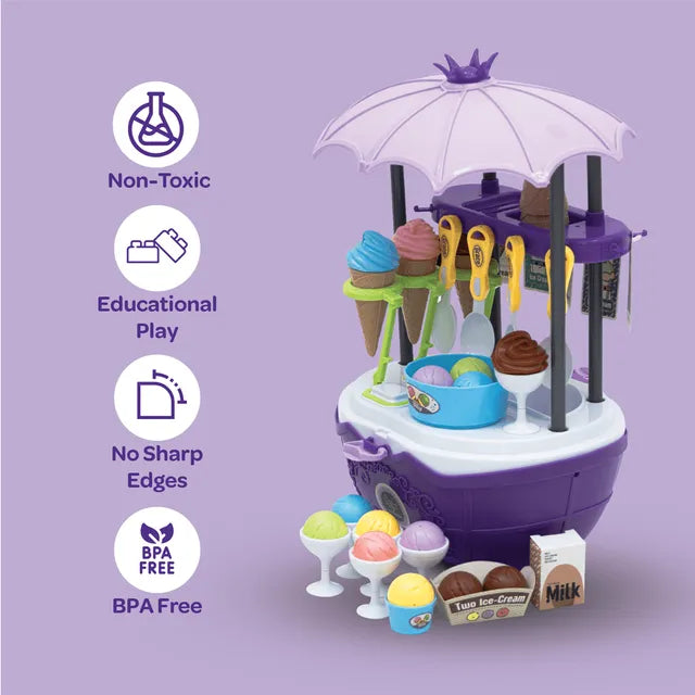 Moon 4 in 1 Ice Cream Cart Playset Features