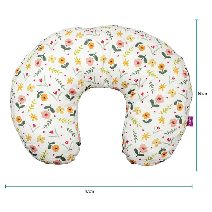 Moon Portable Nursing Support Pillow with Washable Cover Flowers Moon Yallatoys