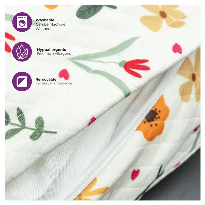 Moon Portable Nursing Support Pillow with Washable Cover Flowers Moon Yallatoys