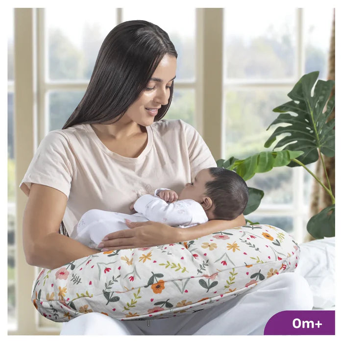 Moon Portable Nursing Support Pillow with Washable Cover Flowers Moon Yallatoys