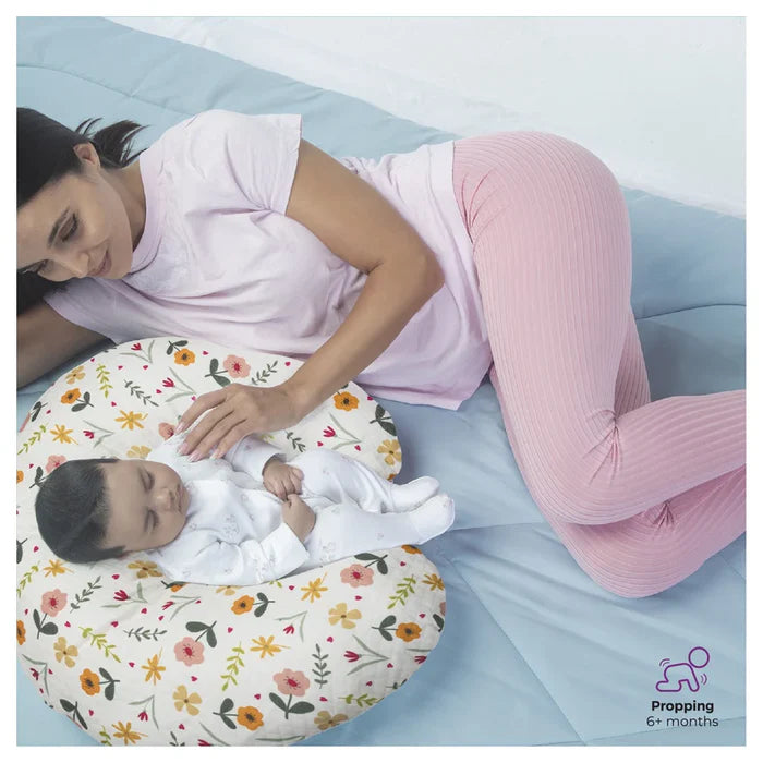 Moon Portable Nursing Support Pillow with Washable Cover Flowers Moon Yallatoys