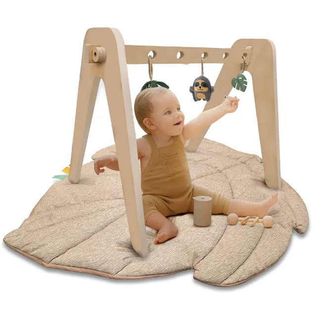 Moon Natures Nook Maple Leaf Shaped Baby Playmat Beige