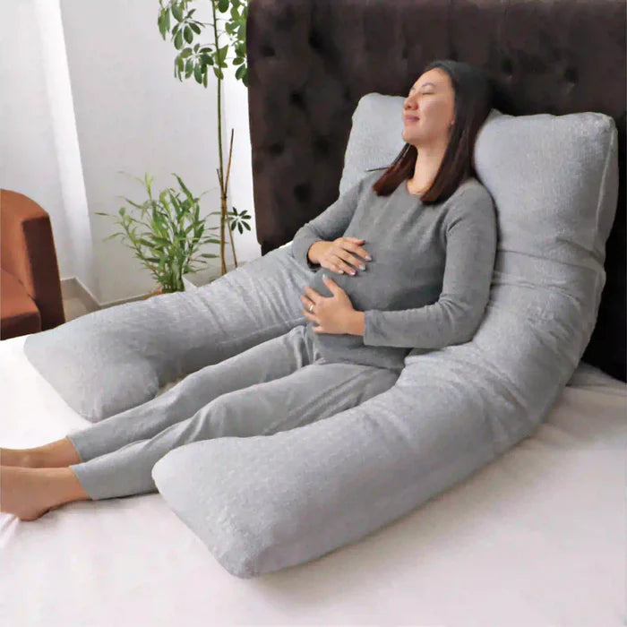 Moon Bamboo Full Body Pregnancy Pillow U Shaped  Grey Moon Yallatoys