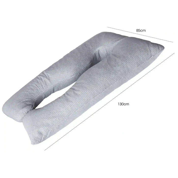 Moon Bamboo Full Body Pregnancy Pillow U Shaped  Grey Moon Yallatoys
