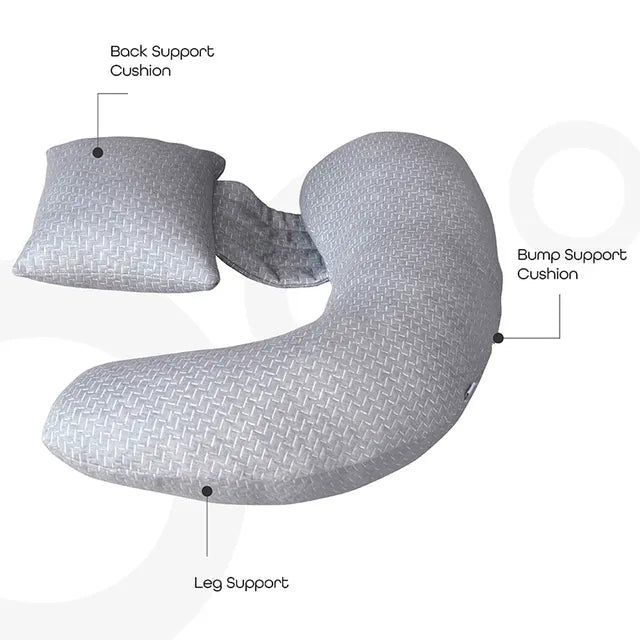 Moon Bamboo Multi Position Pregnancy Pillow Grey Moon Yallatoys