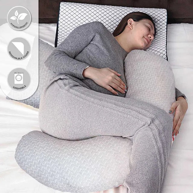 Moon Bamboo Multi Position Pregnancy Pillow Grey Moon Yallatoys