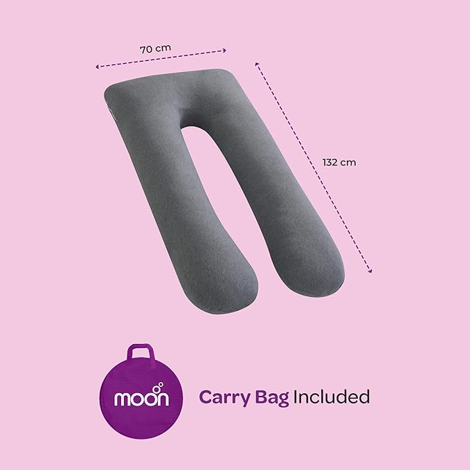 Moon Organic U Shaped Maternity Pillow Grey Moon Yallatoys