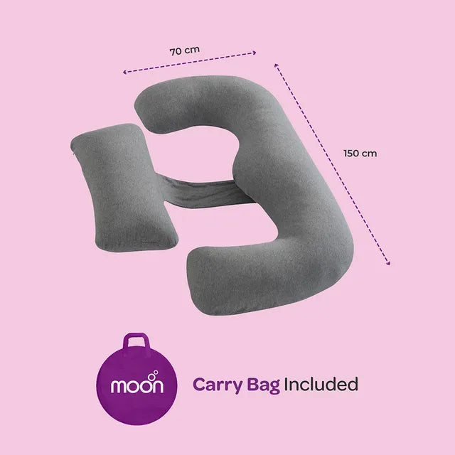 Moon Multi Position Maternity Pillow With Back Support Light Grey Moon Yallatoys