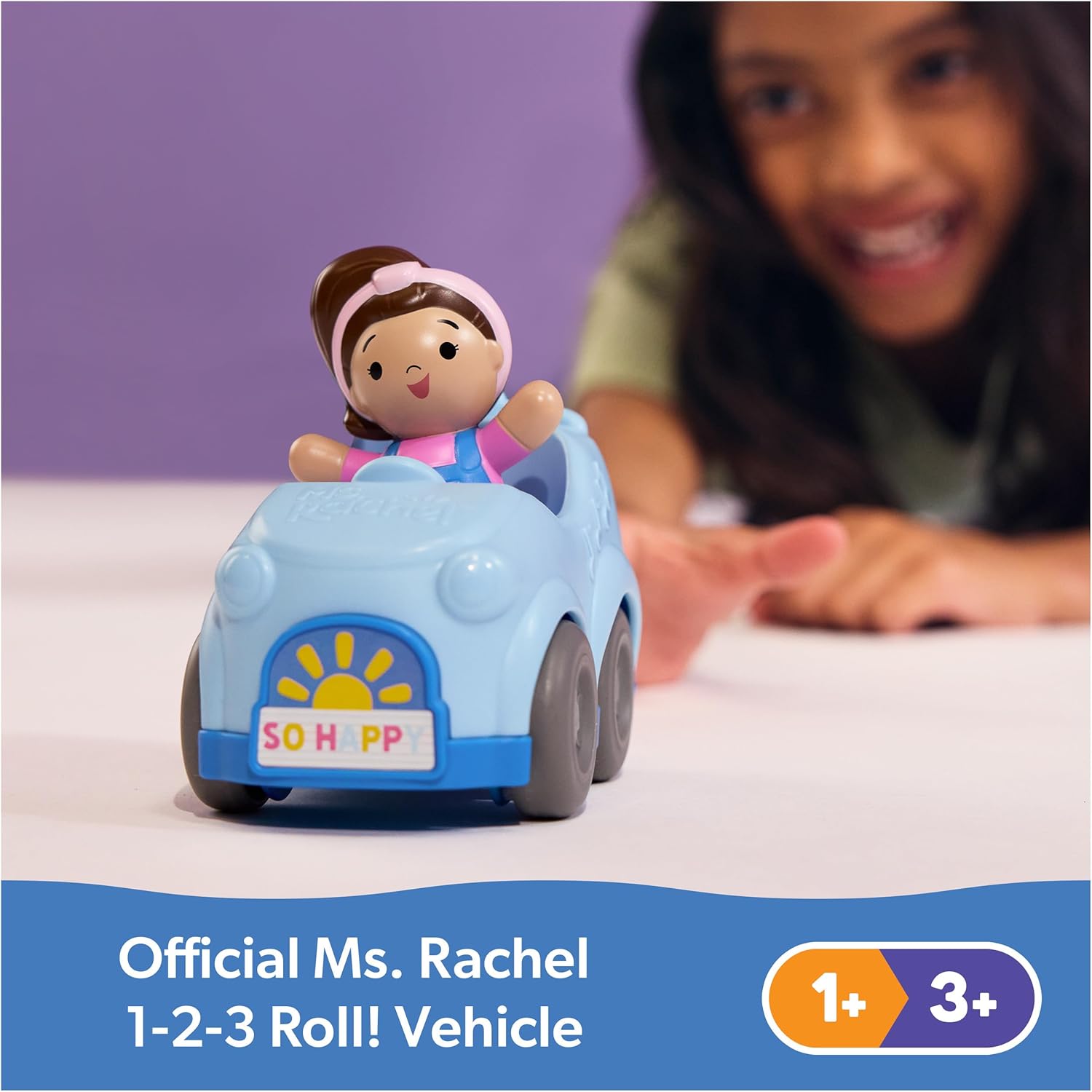 Ms Rachel 1-2-3 Roll Vehicle with Click-in Figure & Pull Back Ms Rachel Yallatoys
