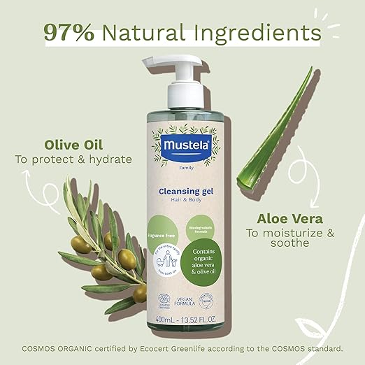 Mustela Gb Organic Certified Cleansing Gel 400 ml Mustela Yallatoys