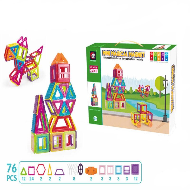 Magnetic Mini Tiles Building Blocks Set 76pcs