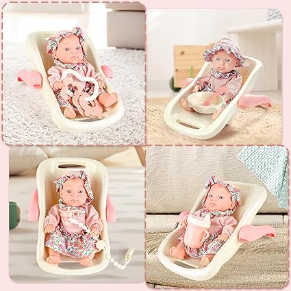 Mini baby doll toy with accessories for pretend play