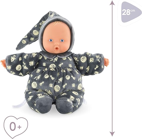 Mon Doudou soft baby doll that glows in the dark