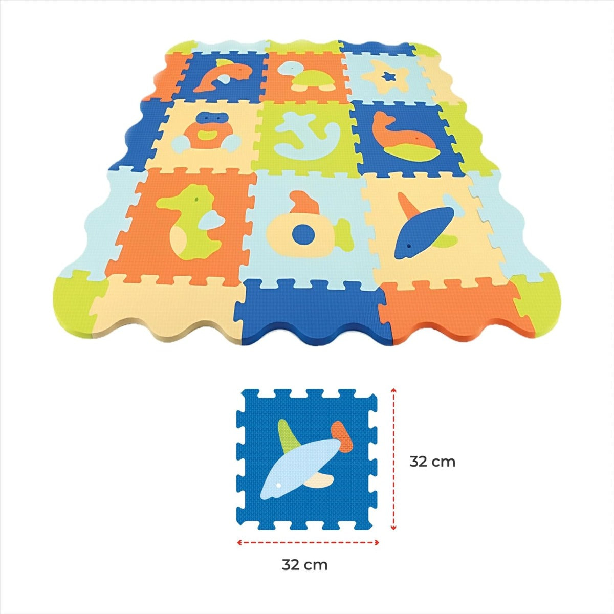 Moon Puzzle Activity Floor Mat dimension